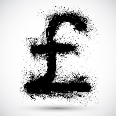 son derece detaylı İngiliz Lirası splatter tasarım öğesi vektör çizim.