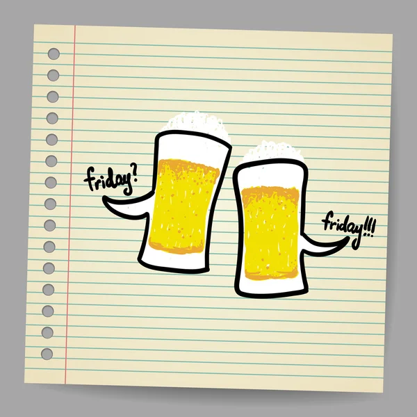 Bolhas de doodle com cerveja —  Vetores de Stock