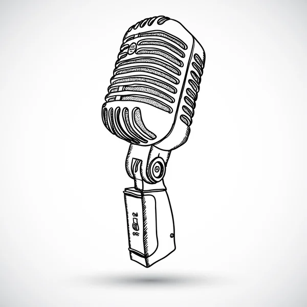 Microfone em estilo doodle —  Vetores de Stock