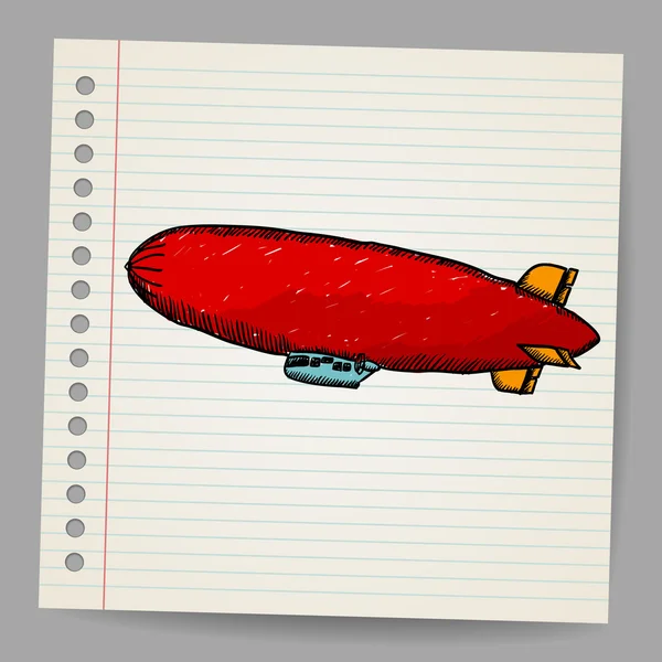 Dirigible. Estilo Doodle — Vector de stock