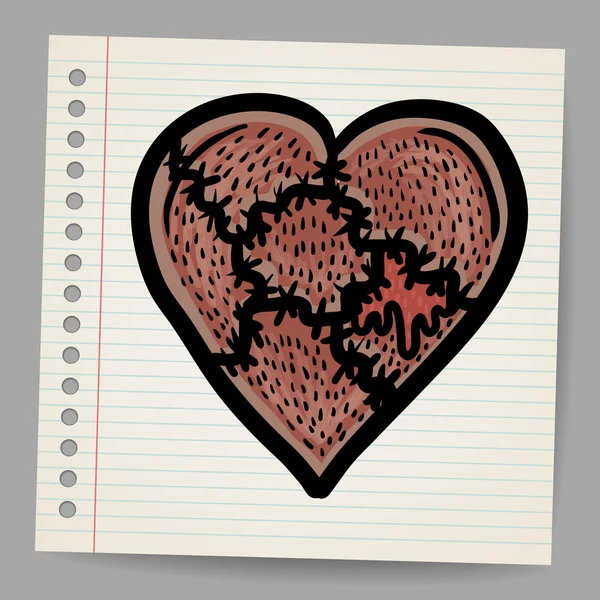 Brustet hjärta cartoon — Stock vektor