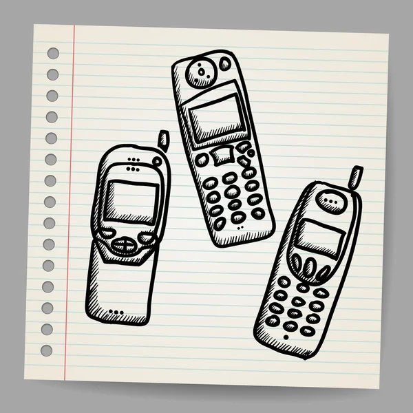 Stary telefon komórkowy zestaw. — Wektor stockowy