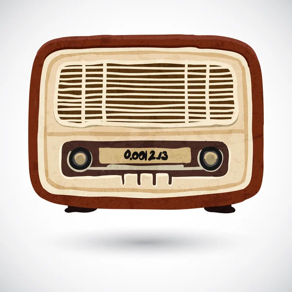 Grunge vintage radio in legno — Vettoriale Stock
