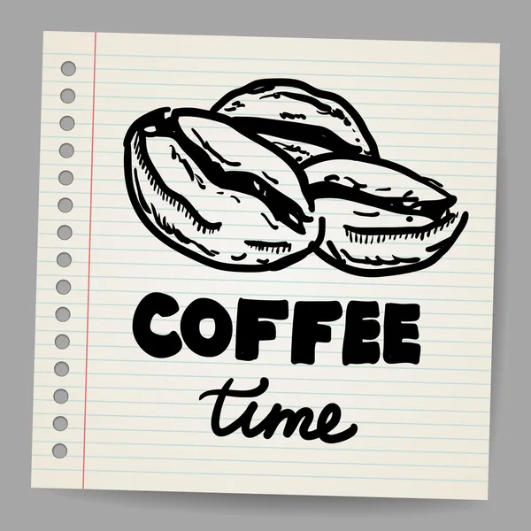 Café en grains doodle Vecteur En Vente