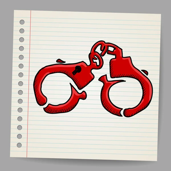 Doodle handcuffs. vector illustration — Stock Vector