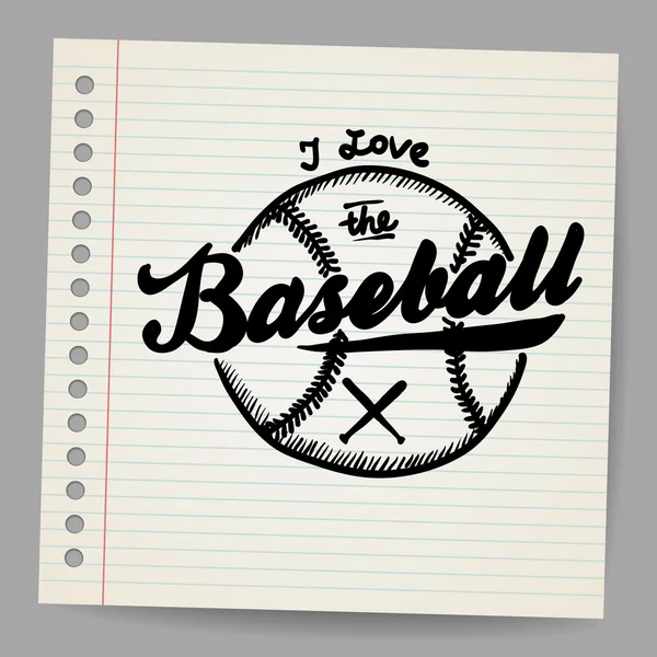 Doodle baseball design element — Stock Vector