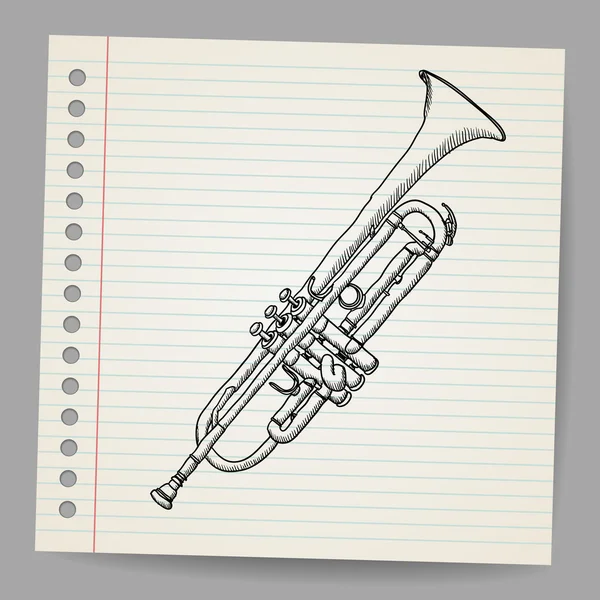 Doodle trumpet — Stock vektor