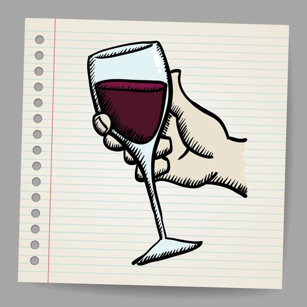 Wijn doodle — Stockvector