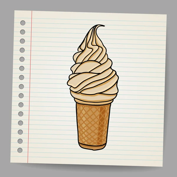 Cono de helado garabato Ilustración De Stock