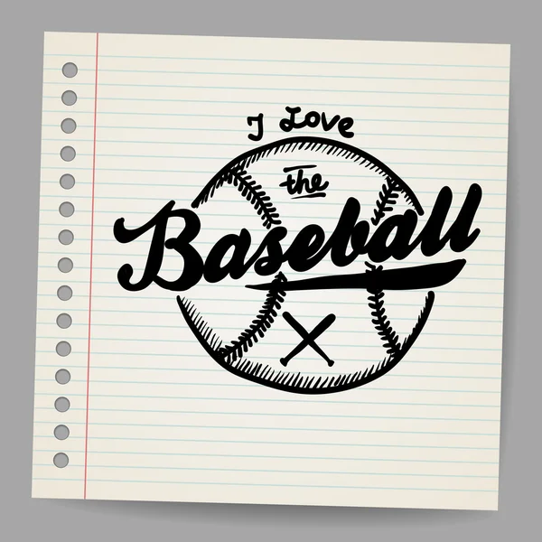 Doodle baseball designelement Royaltyfria illustrationer