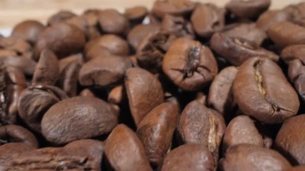 Food Background Extreme Close Detailed Roasted Coffee Beans — Stockvideo