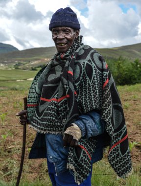 Native Basotho man from Butha-Buthe region of Lesotho clipart