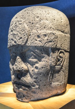 Stone Carved Olmec Head clipart