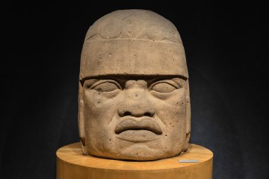 Stone Carved Olmec Head clipart
