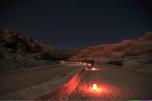 Petra's nachts — Stockfoto