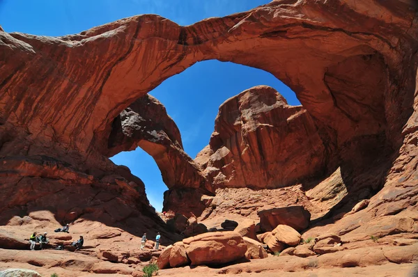 Double arch av arches national park — Stockfoto