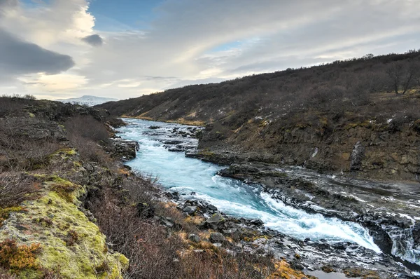 Hraunfossar şelale, Kuzeybatı İzlanda — Stok fotoğraf