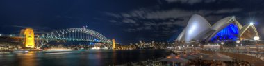 Sydney Harbour Bridge and Opera House by Night clipart
