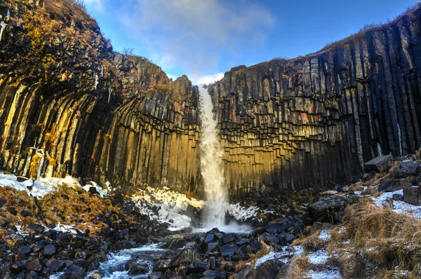 Svartifoss Water in Early Winter — Stock Photo, Image