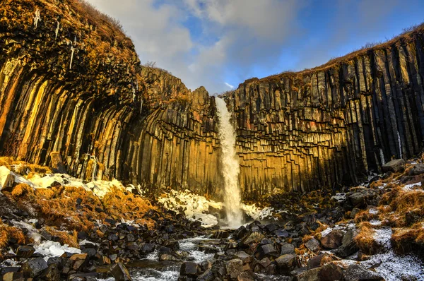 Svartifoss Water in Early Winter — Stock Photo, Image