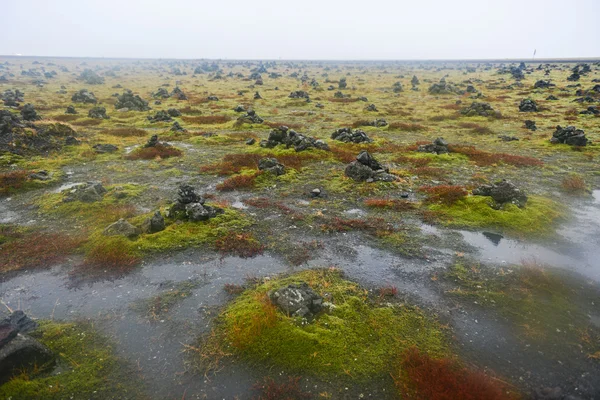 Dziedzinie kamienia cairns w laufskalavarda, Islandia — Zdjęcie stockowe