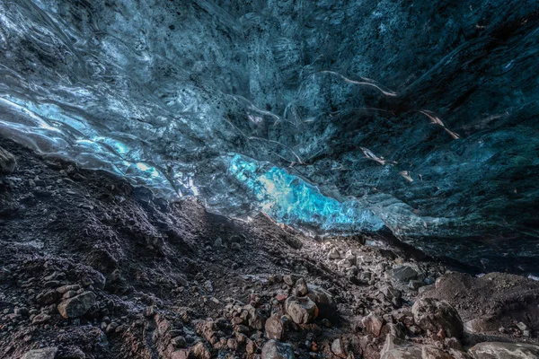 Jaskinia lodowa, vatnajokull, południowej Islandii — Zdjęcie stockowe