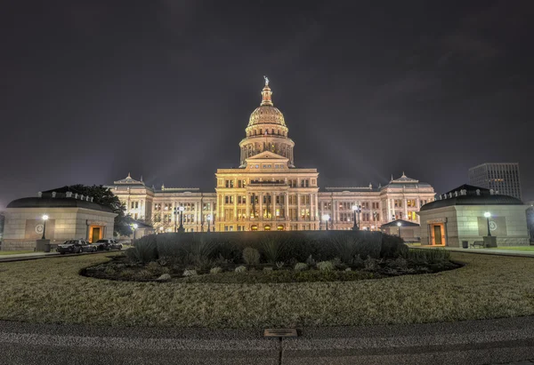 Texas state capitol costruzione estensione, notte — Foto Stock
