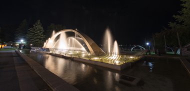 Confederation Arch Fountain at Night, Kingston clipart