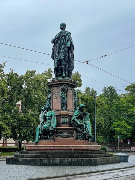 Maxmonument 1875 Statue Maximillian Kaspar Von Zumbusch Maximilianstrasse Munich Germany — Stock Photo, Image