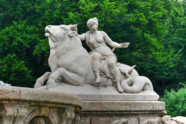 Der Berühmte Wittelsbachbrunnen Aus Dem Jahr 1895 Lenbachplatz München Oberbayern — Stockfoto