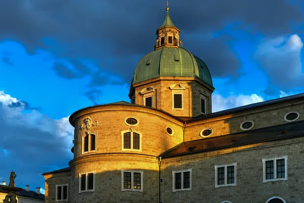 Slavná Salcburská Katedrála Salzburger Dom Domplatz Salcburku Rakousko — Stock fotografie