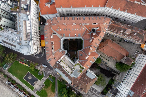 Wien Österreich Juli 2021 Dachansichten Von Straßen Und Gebäuden Wien — Stockfoto