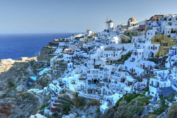 Charming View Oia Village Santorini Island Greece Traditional Famous Blue — Stock Photo, Image