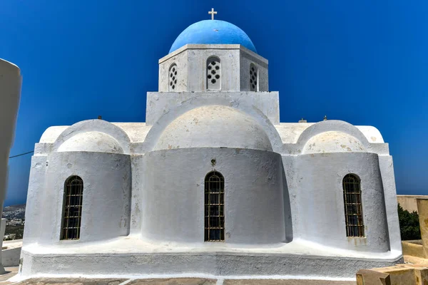 Hemelvaart Van Moeder Van Heilige Orthodoxe Kerk Pyrgos Santorini Griekenland — Stockfoto