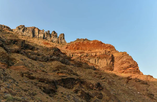 Blick Auf Die Klippen Von Thirasia Der Caldera Von Santorin — Stockfoto