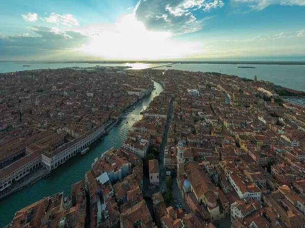 Luftaufnahme Der Alten Venezianischen Dächer Venedig Italien — Stockfoto