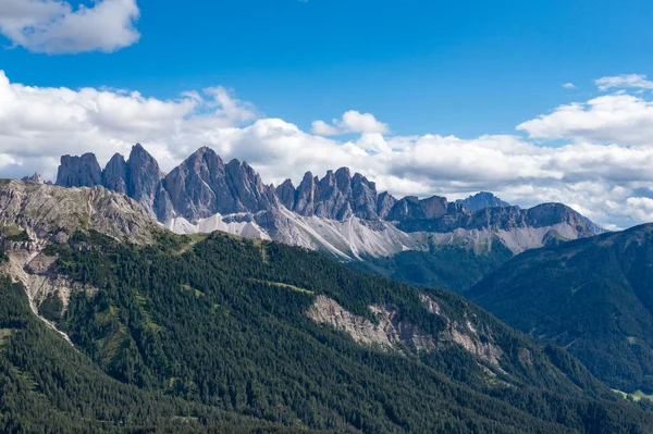 Aerial Landscape Dolomites View Aferer Geisler Mountains Italy —  Fotos de Stock