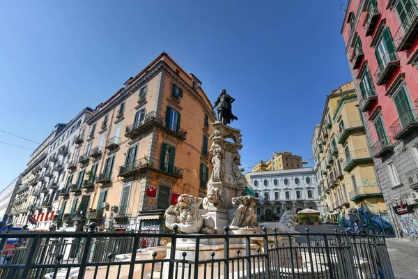 Neapel Italien Aug 2021 Berömd Fontän Monteoliveto Torg Neapels Historiska — Stockfoto