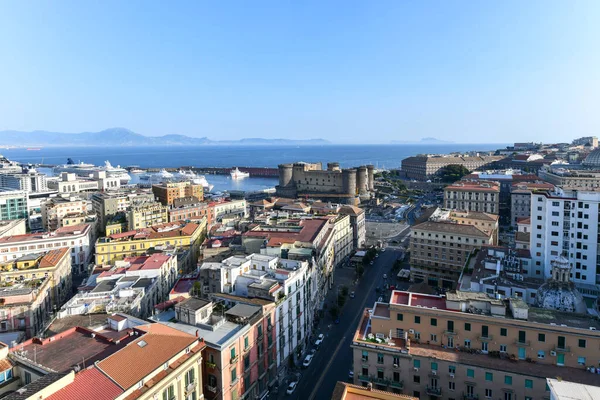 Luftaufnahme Von Neapel Italien Und Seinem Hafen Mittelmeer — Stockfoto