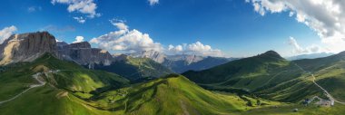 Sella Towers Mountain Range in the Dolomites of South Tyrol, Italy.