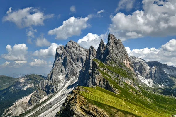 Morning View Gardena Valley Dolomite Mountains Location Puez Geisler National — Stock Fotó