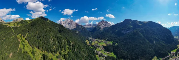 Dolomites Passo Sella Belle Vue Sur Canazei Depuis Passo Sella — Photo