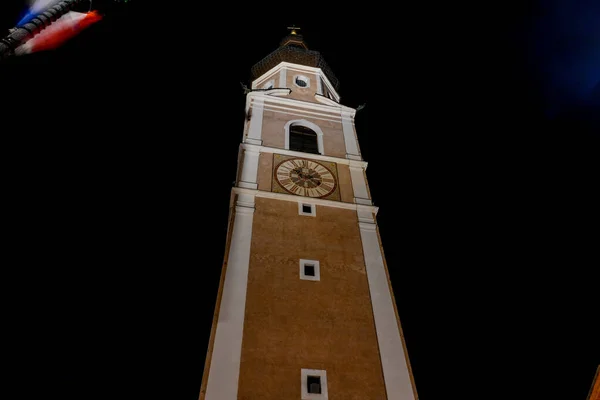 Torre Sineira Igreja Dos Santos Pedro Paulo Castelrotto Itália — Fotografia de Stock