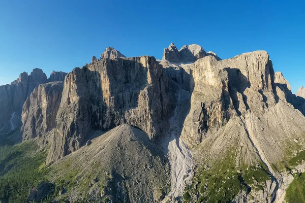 Aerial View Gardena Pass Passo Gardena Rifugio Frara Dolomiti Dolomites — стокове фото