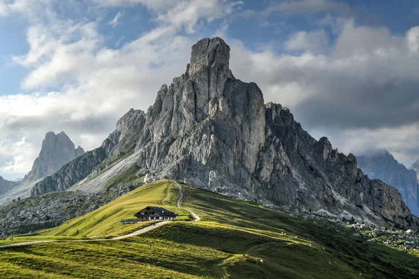 Panoramic View Passo Giau Dolomite Mountains Italy — Stock Fotó