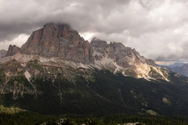 Panoramic Landscape Cinque Torri Dolomite Mountains Italy — Stockfoto