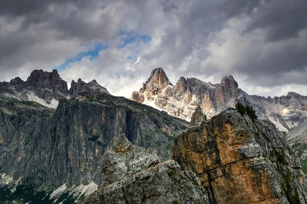 Panoramic Landscape Cinque Torri Dolomite Mountains Italy — Foto de Stock