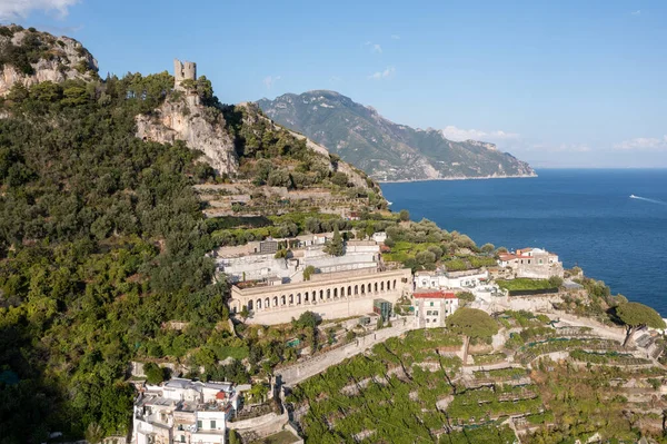 Vista Aérea Cidade Amalfia Longo Costa Amalfia Itália — Fotografia de Stock