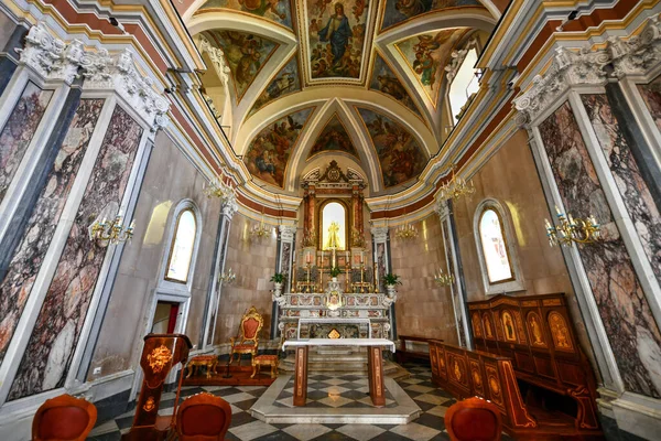 Sorrento Itália Agosto 2021 Interior Intricado Igreja Santi Felice Baccolo — Fotografia de Stock