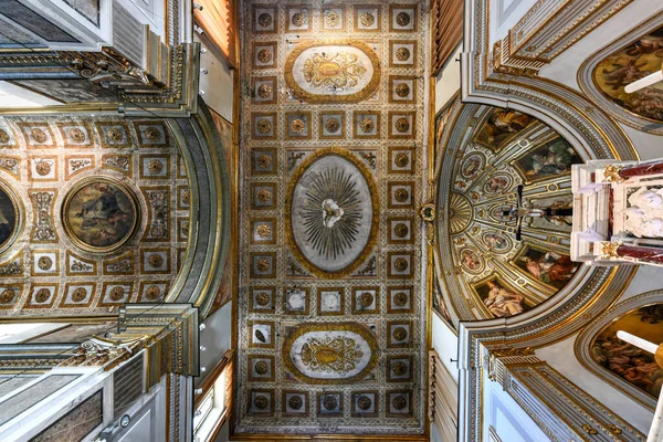 Sorrento Italy Aug 2021 Intricate Interior Basilica Sant Antonino Sorrento — Stock Photo, Image